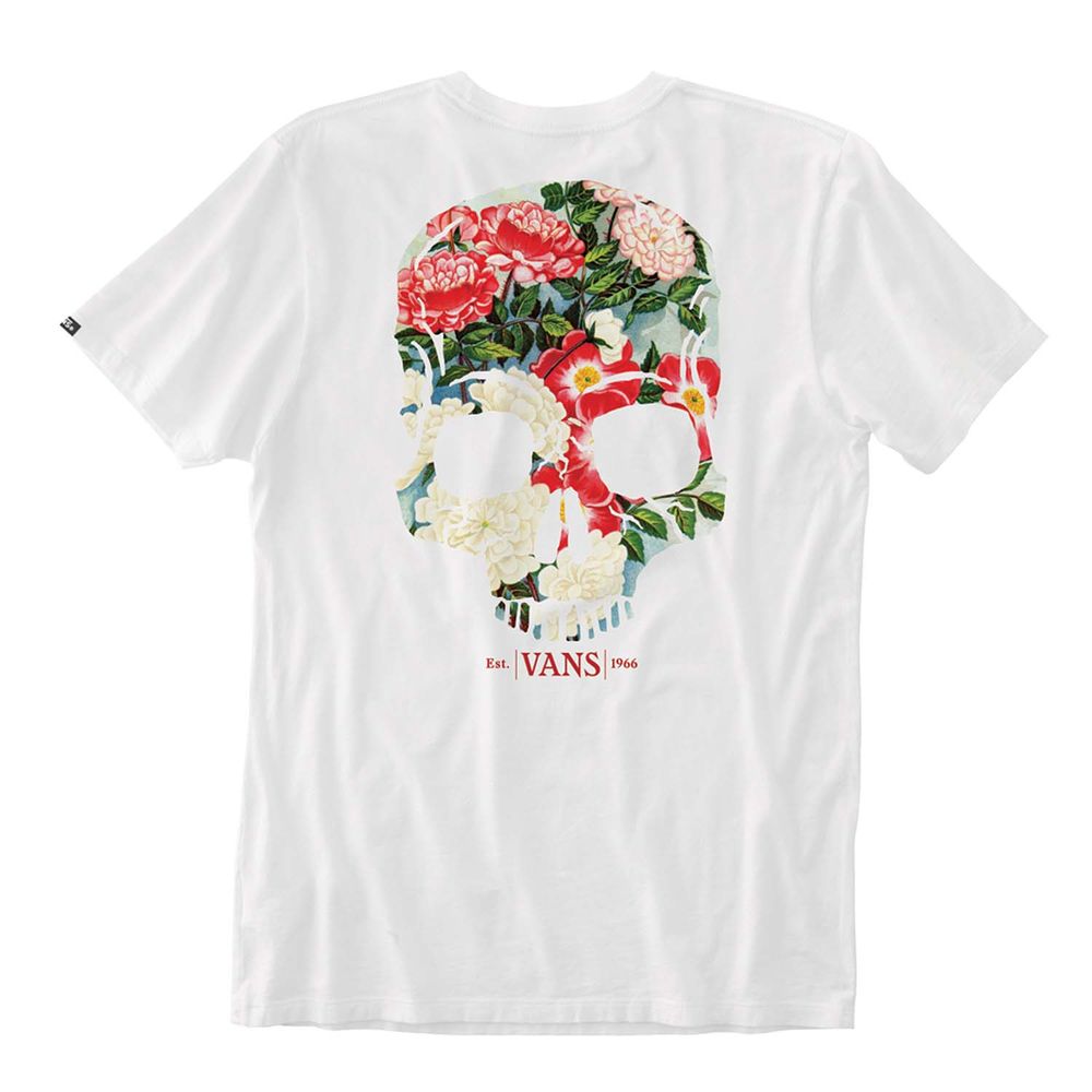 Camiseta-Manga-Corta-Blanca-Strange-Blossoms-Ss-Hombre-Vans
