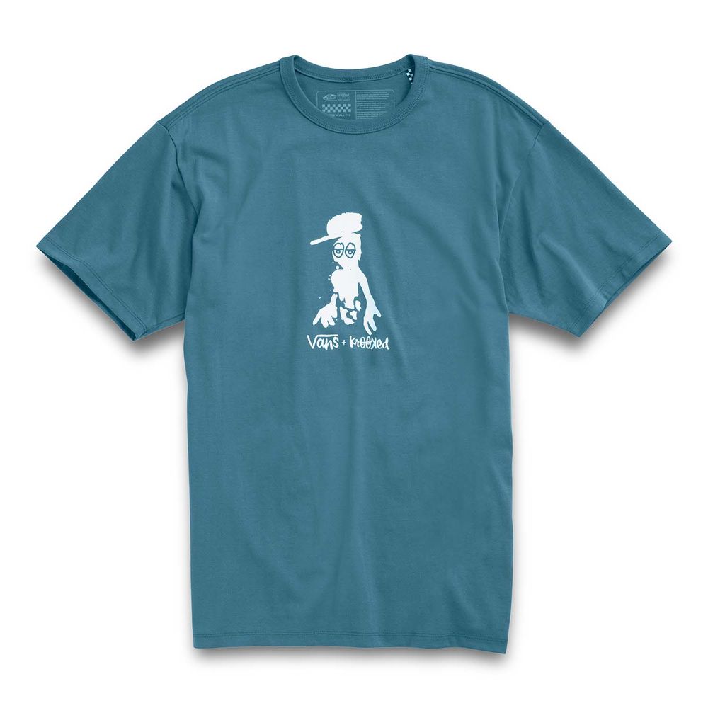 Camiseta-Manga-Corta-Azul-Krooked-By-Natas-Hombre-Vans