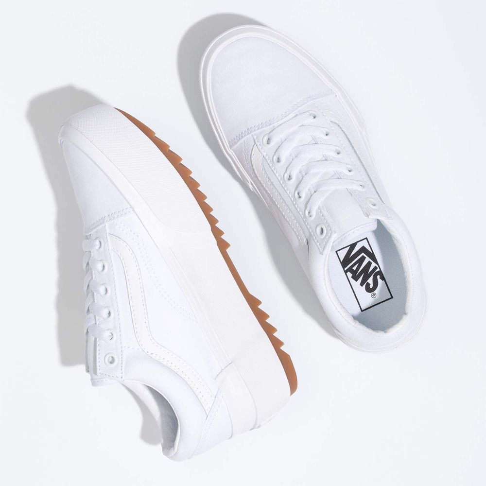 Vans blancos clearance suela de colores