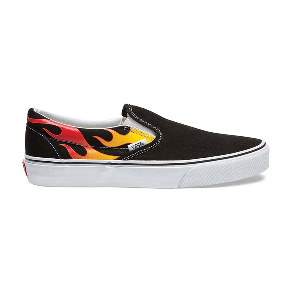 Tenis-Clasicos-Negros-Slip-On-Flameblack-Vans