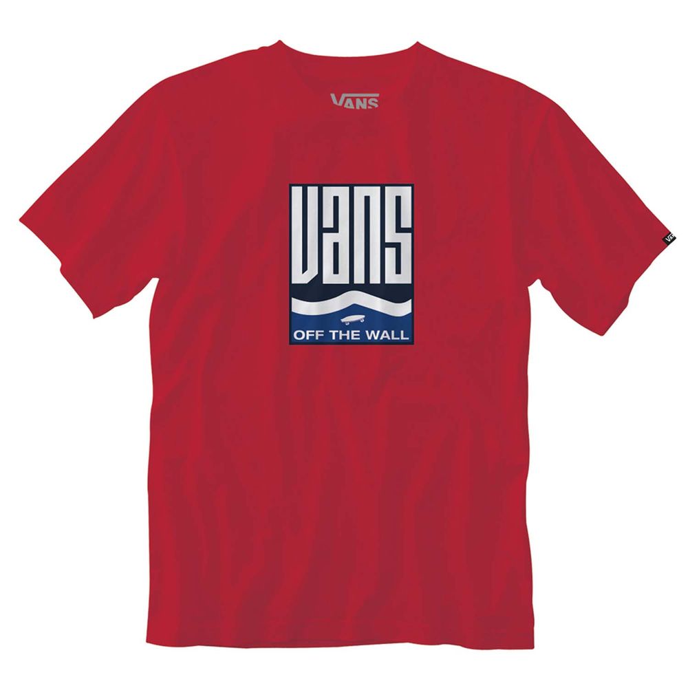 Camiseta-Manga-Corta-Roja-Boys-Vans-Maze-Ss-Tee-Niños-Vans