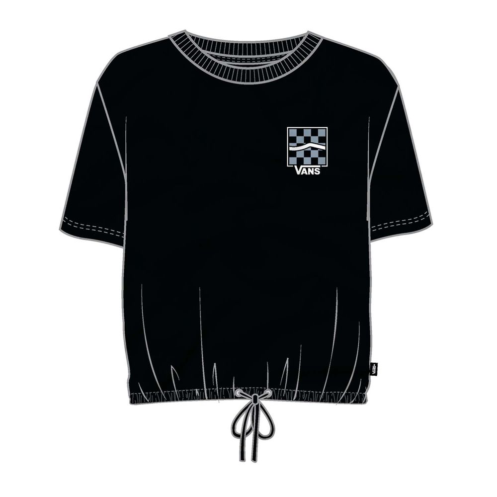 Camiseta-Manga-Larga-Negra-Side-Stripe-Tie-Mujer-Vans