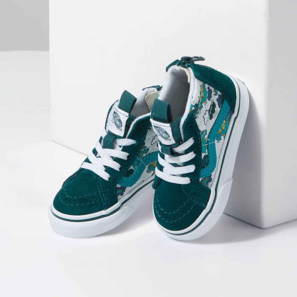 tenis vans azul e verde