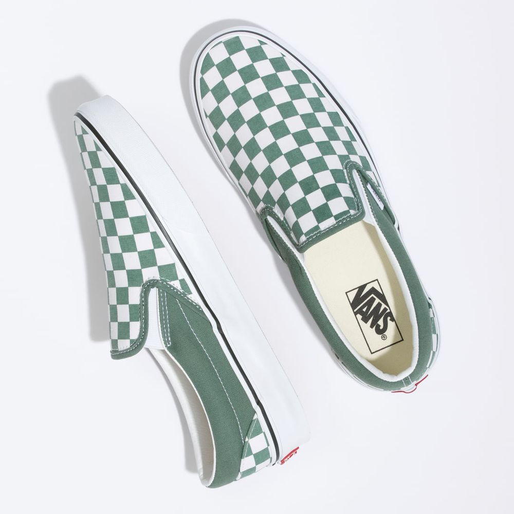 Tenis-Clasicos-Verdes-Classic-Slip-On-Checkerboard-Mujer-Vans