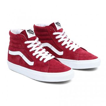 Tenis-Bota-Clasicos-De-Gamuza-Rojos-Sk8-Hi-Mujer-Vans