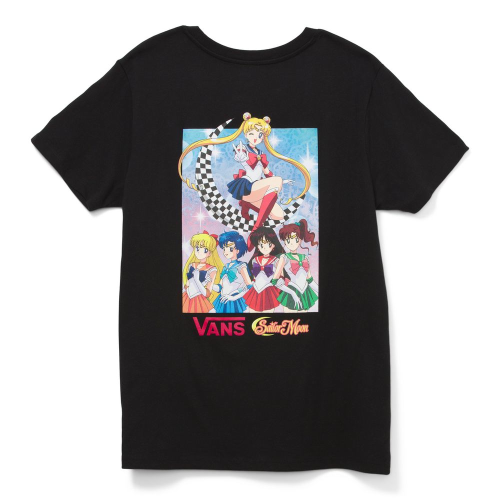 Camiseta-Manga-Corta-Negra-Bff-Crew-Sailor-Moon-Mujer-Vans