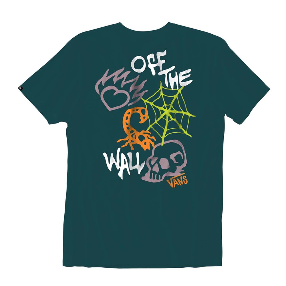 Camiseta-Manga-Corta-Verde-Off-The-Skull-Ss-Tee-Hombre-Vans