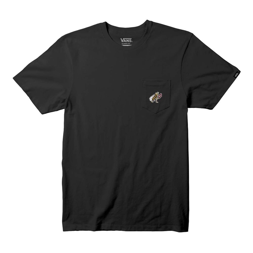 Camiseta-De-Algodon-Negra-Checkerboard-Research-Hombre-Vans
