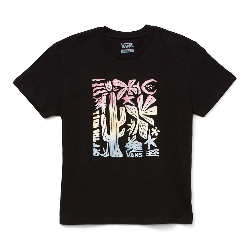 Camiseta-Manga-Corta-Negra-Little-Lizzie-Ss-Crew-Niños-Vans