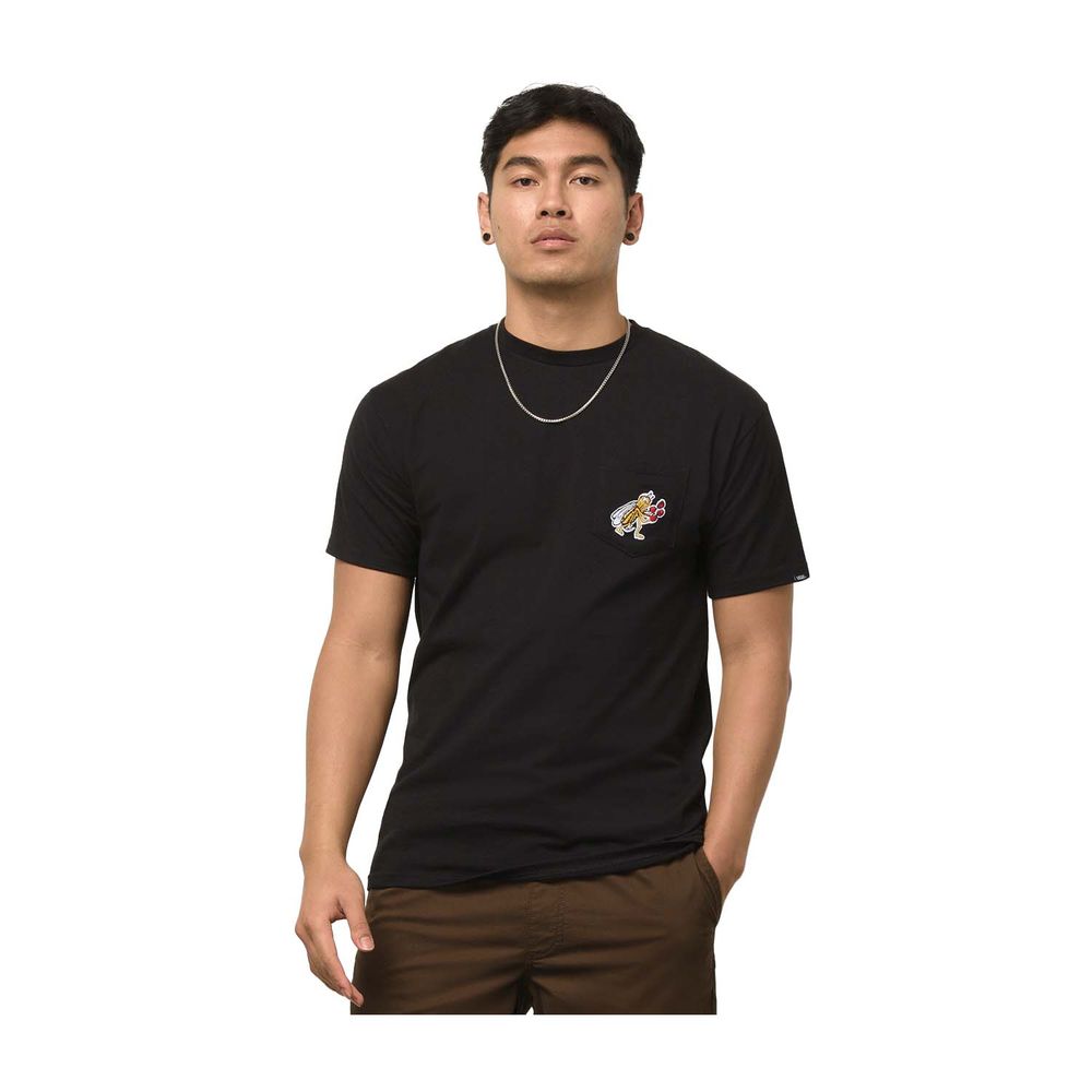 Camiseta-De-Algodon-Negra-Checkerboard-Research-Hombre-Vans