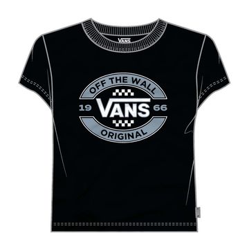 Camiseta-De-Algodon-Negra-Center-Fire-Mini-Mujer-Vans