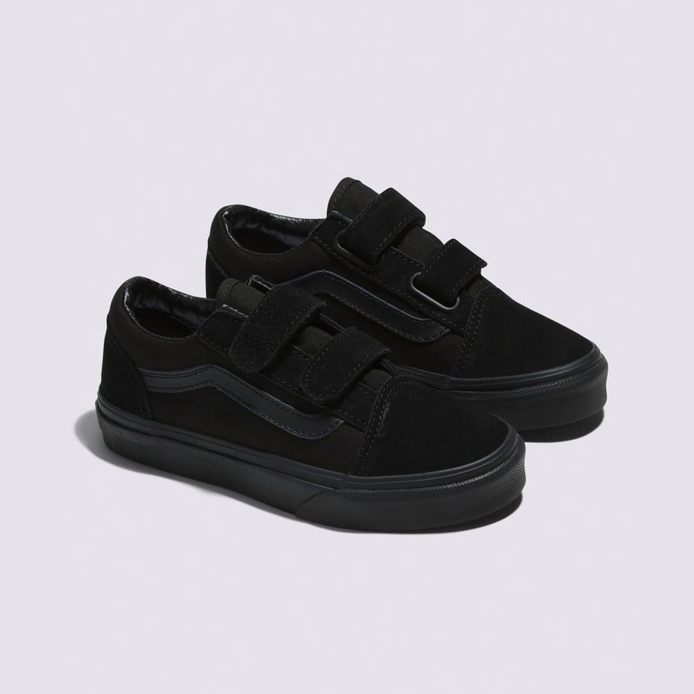 Tenis-Clasicos-De-Velcro-Negros-Old-Skool-V-Niños-Vans