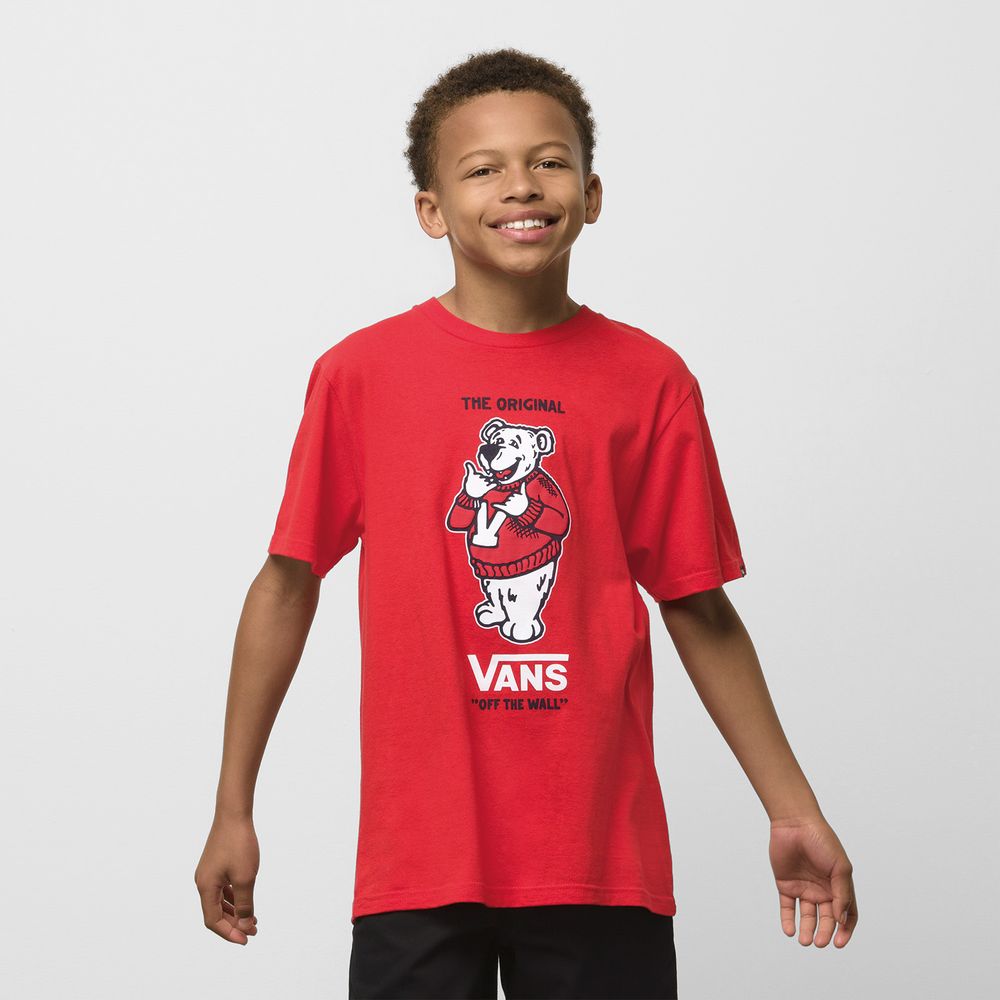 Camiseta-Manga-Corta-Roja-Boys-Svd-Bear-Ss-Tee-Niños-Vans