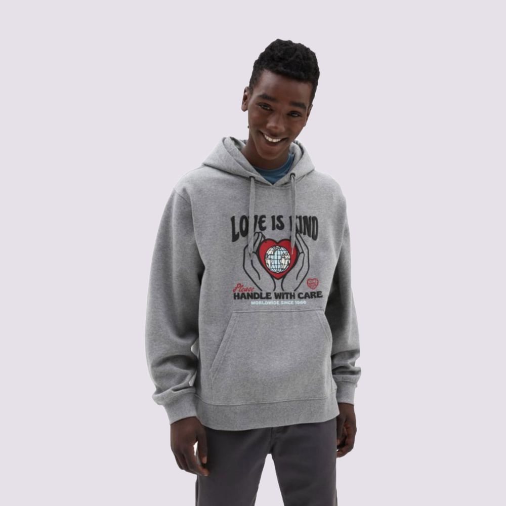 Buzo-Pullover-Con-Capucha-Gris-Handle-With-Care-Hombre-Vans