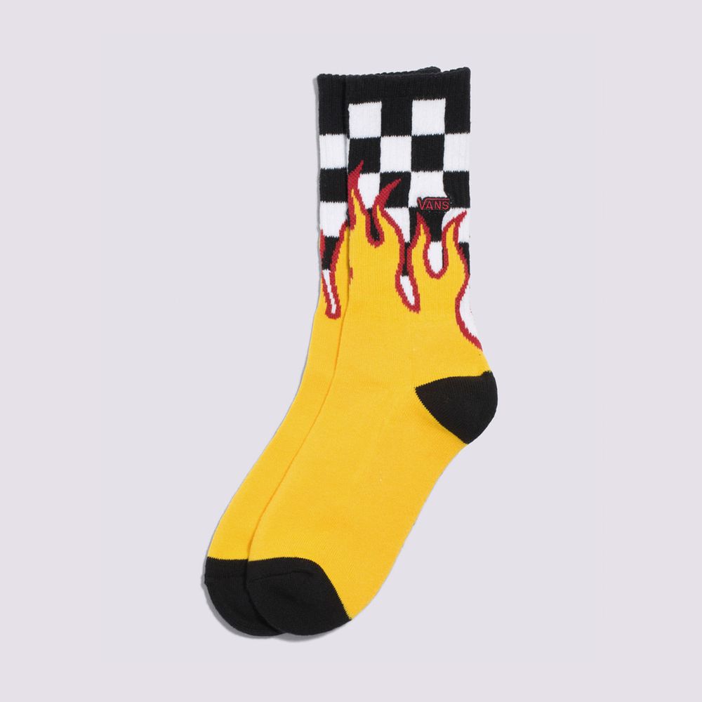 Medias-Clasicas-Negras-Flame-Checkin-Crew-Niños-Vans