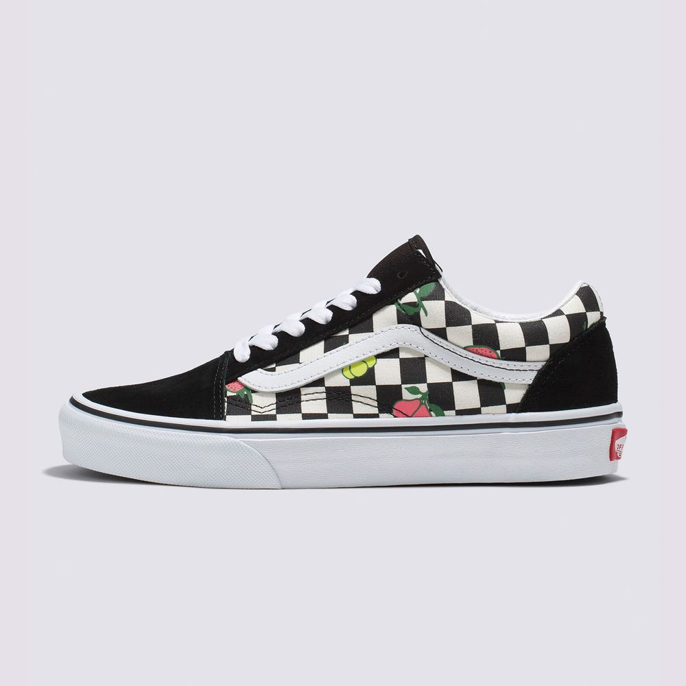 Tenis-Clasicos-Negros-Old-Skool-Checkerboard-Vans