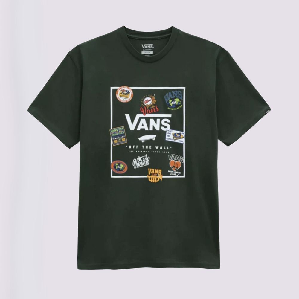 Camiseta-Clasica-Verde-Classic-Print-Box-Hombre-Vans