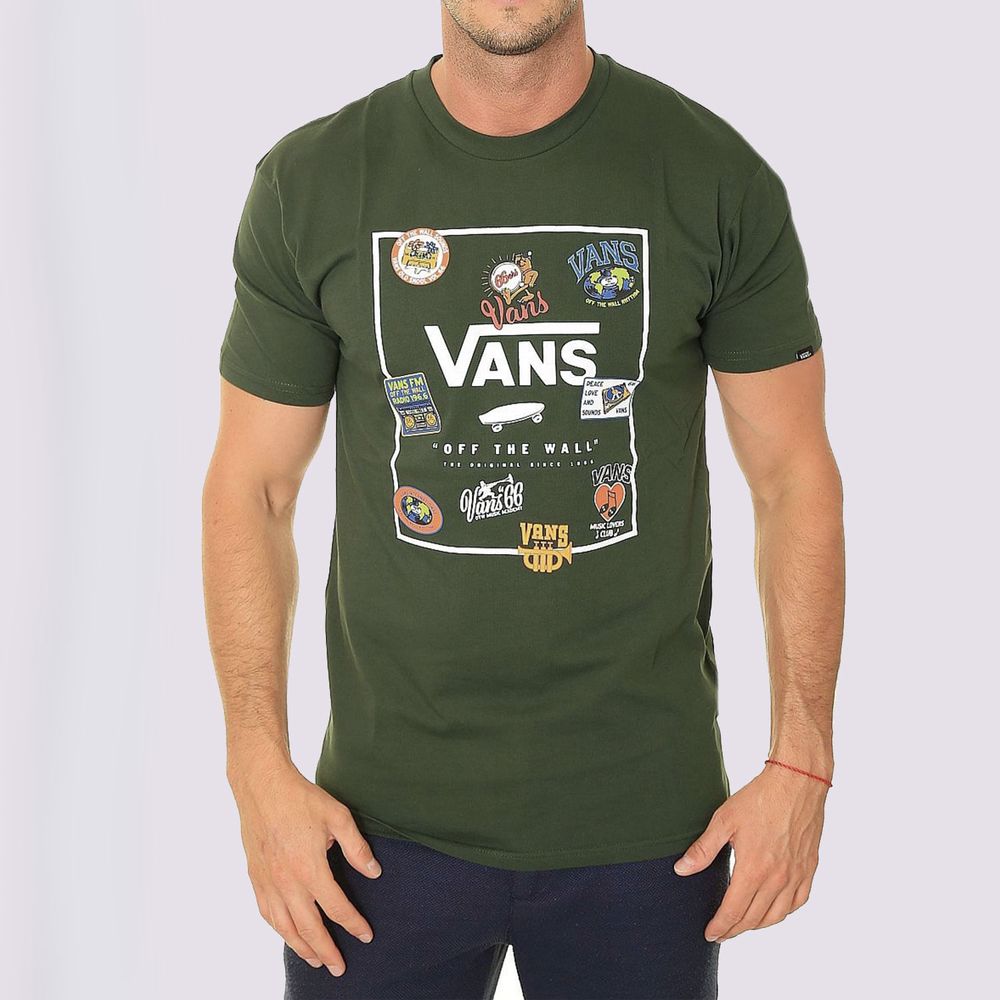 Camiseta-Clasica-Verde-Classic-Print-Box-Hombre-Vans