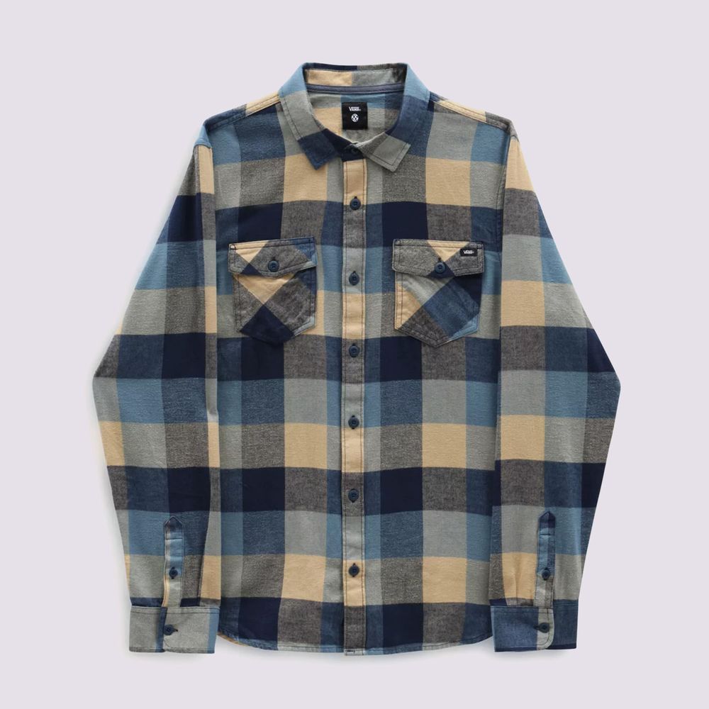 Camiseta-Manga-Larga-Azul-Box-Flannel-Hombre-Vans