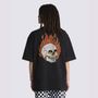 Camiseta-Manga-Corta-Negra-Flaming-Skull-Washed-Hombre-Vans