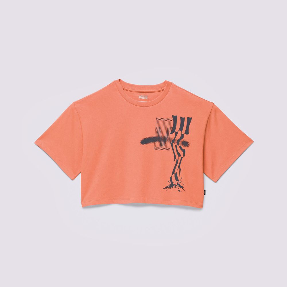 Camiseta-Corta-Naranja-V-Line-Relax-Crop-Mujer-Vans
