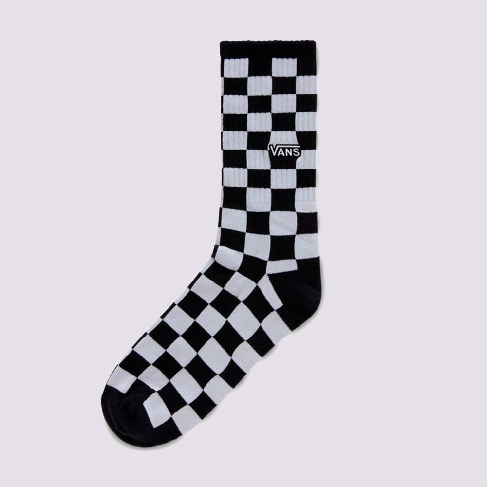 Medias-Clasicas-Negras-Checkerboard-Crew-Hombre-Vans