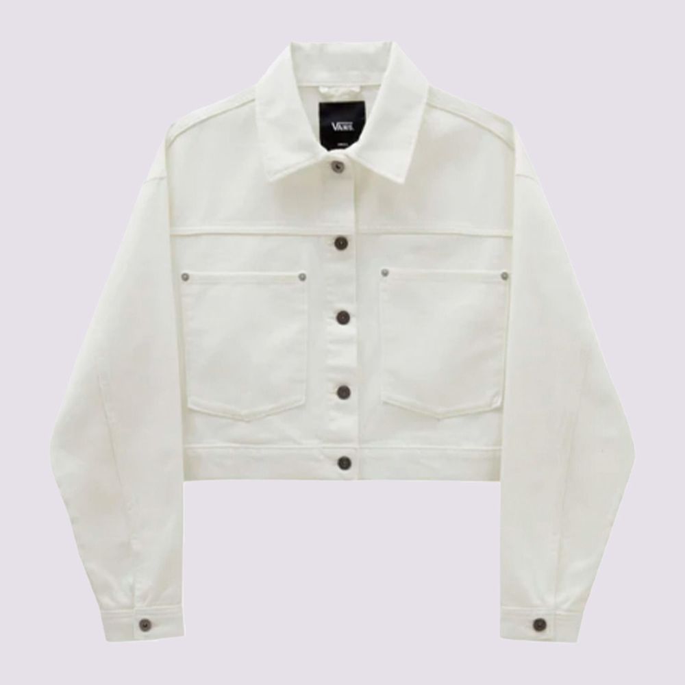 Compra Chaqueta Blanca Raynes Crop Trucker Mujer en Vans Colombia Tienda Oficial Vans