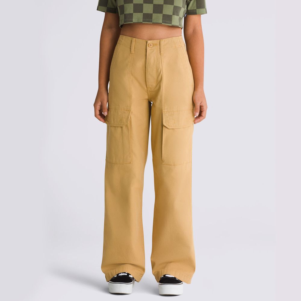 Pantalon-Marron-Arroyo-Wide-Leg-Cargo-Mujer-Vans