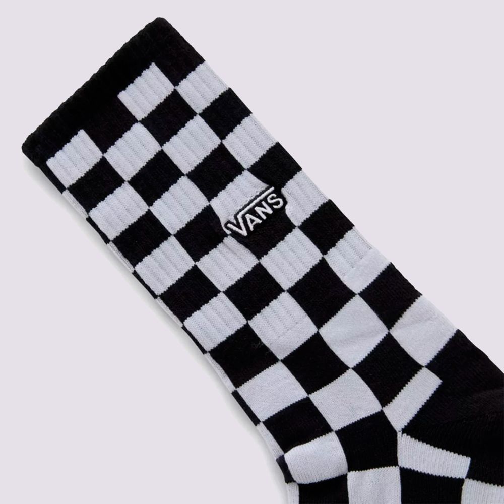 Medias-Clasicas-Negras-Checkerboard-Crew-Hombre-Vans