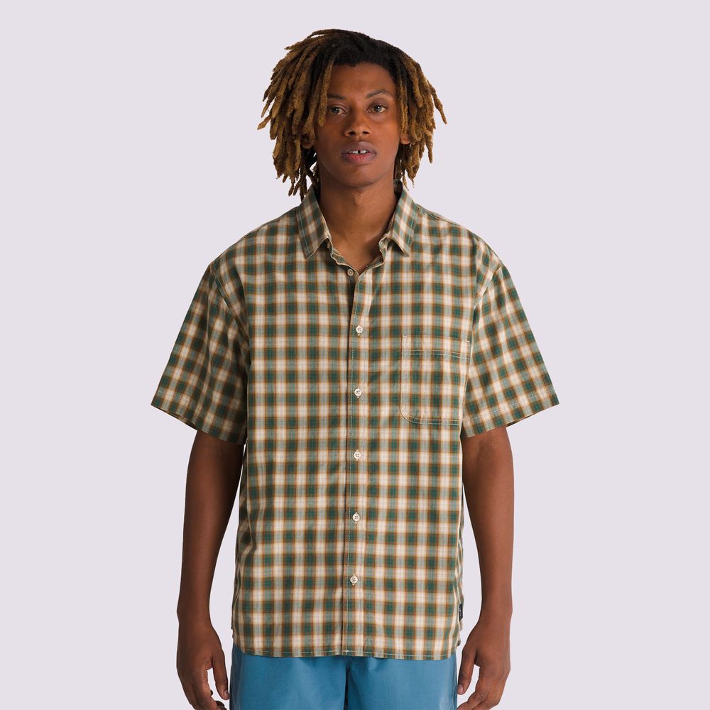 Camisa-Manga-Corta-Verde-Hadley-Ss-Woven-Hombre-Vans