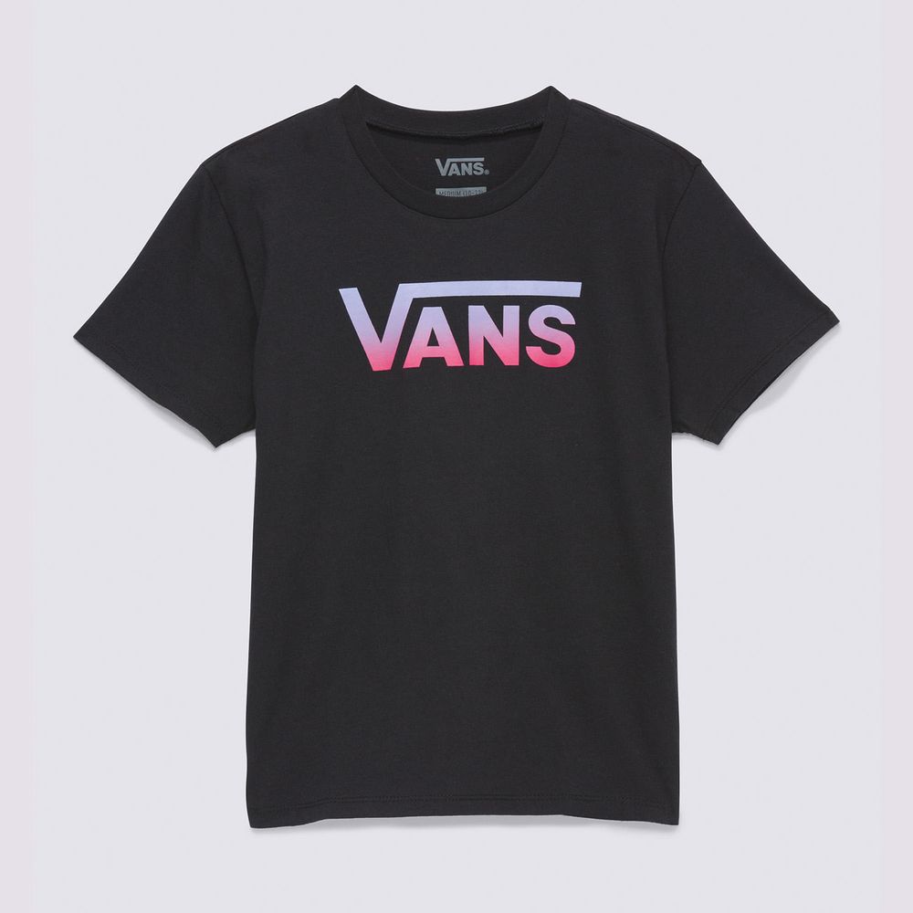 Camiseta-Manga-Corta-Negra-Flying-V-Crew-Girls-Niños-Vans