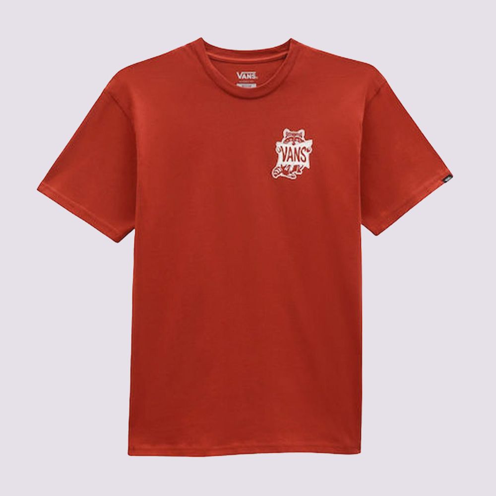 Camiseta-Manga-Corta-Roja-Racoon-Sign-Ss-Tee-Hombre-Vans