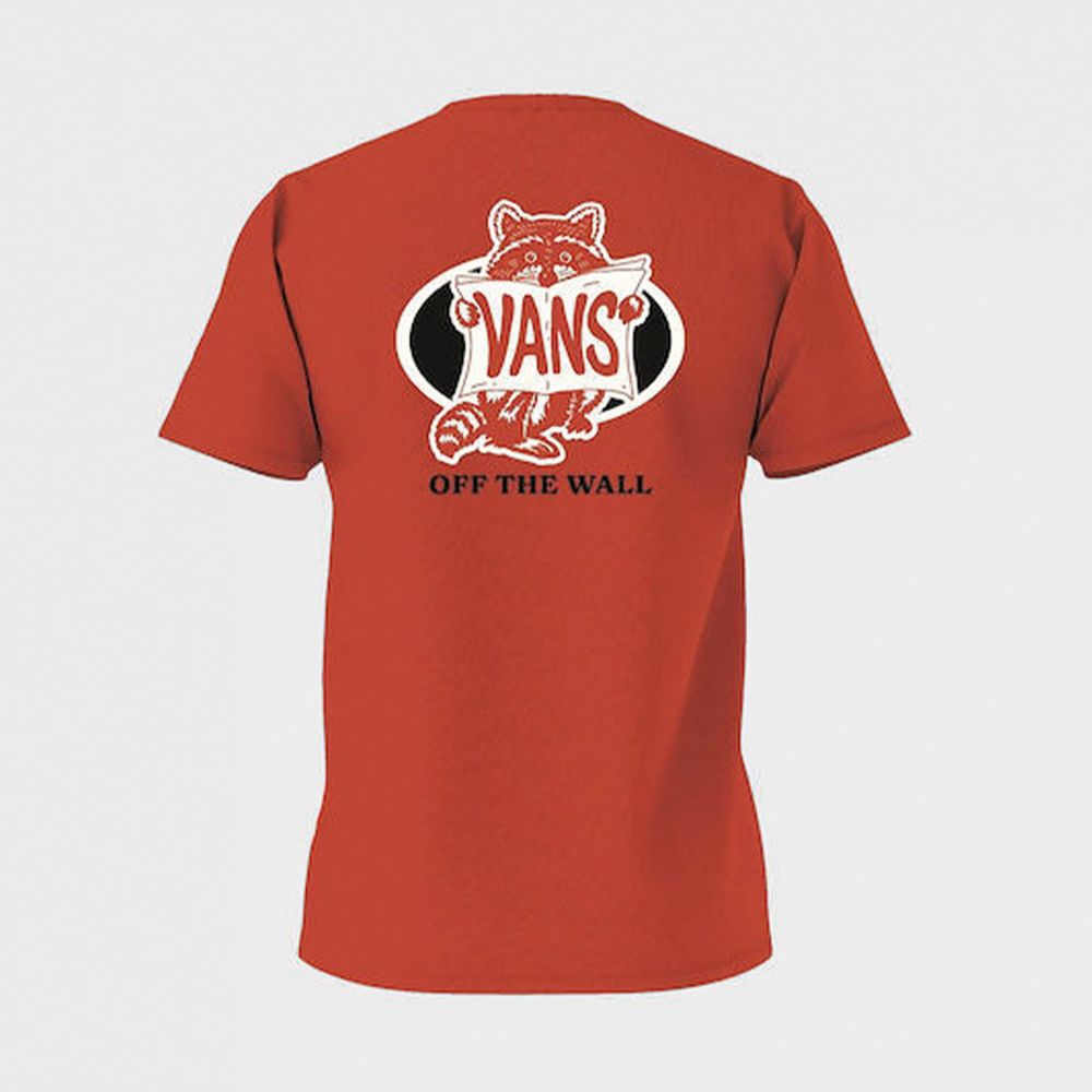 Camiseta-Manga-Corta-Roja-Racoon-Sign-Ss-Tee-Hombre-Vans