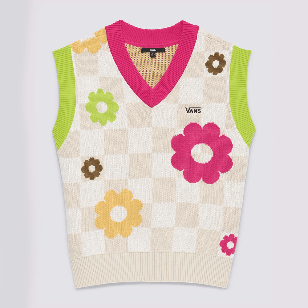 Chaleco-Floral-Beige-Stella-Sweater-Vest-Mujer-Vans