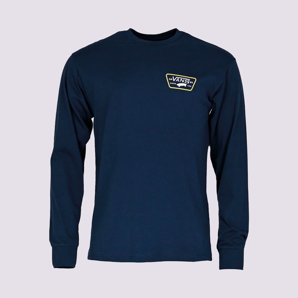 Camiseta-Manga-Larga-Azul-Full-Patch-Back-Ls-Hombre-Vans
