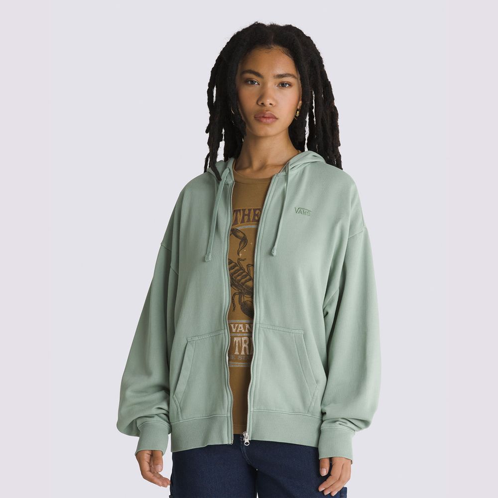 Buzo-Con-Cremallera-Verde-Everyday-Os-Zip-Hoodie-Mujer-Vans