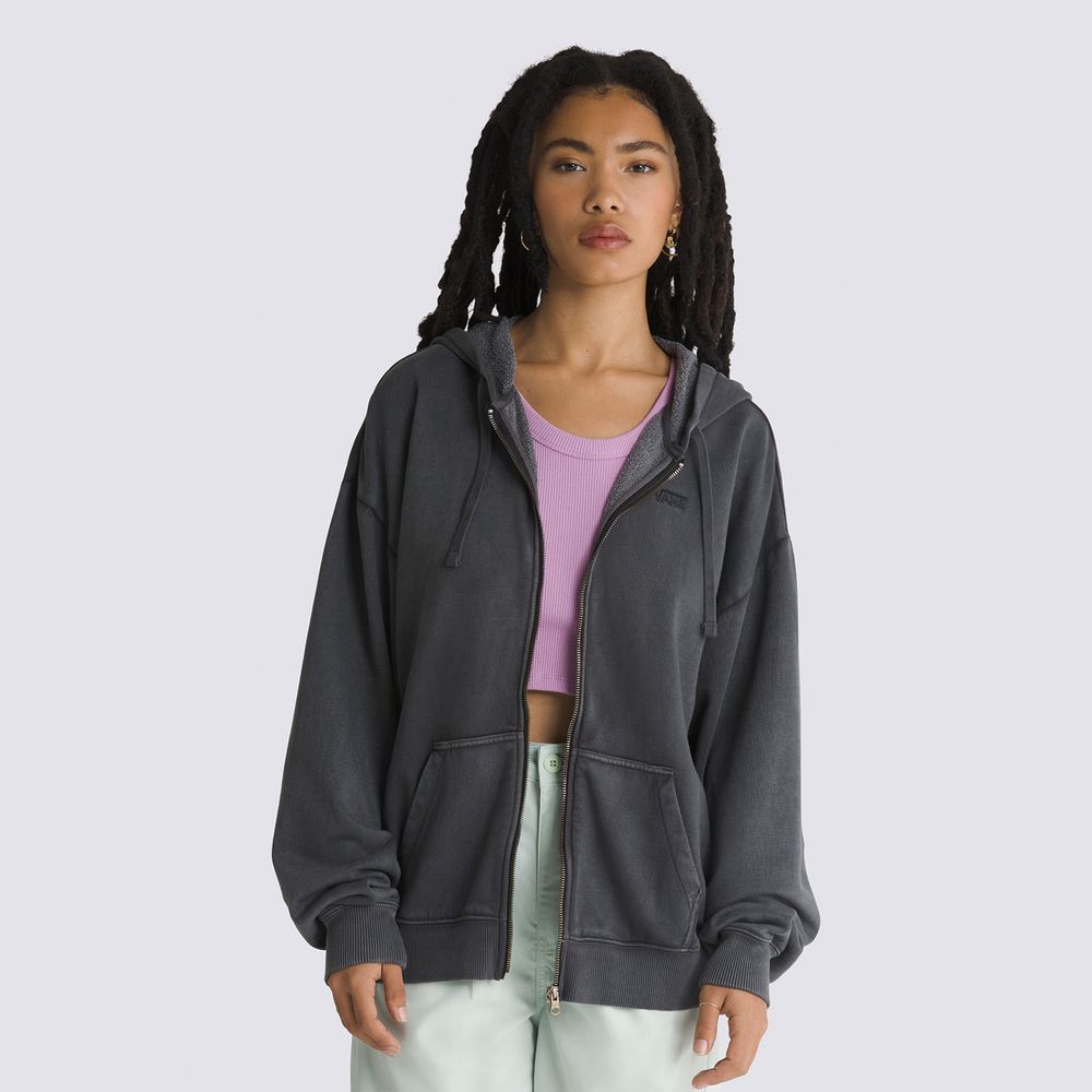 Buzo-Con-Cremallera-Negro-Everyday-Os-Zip-Hoodie-Mujer-Vans