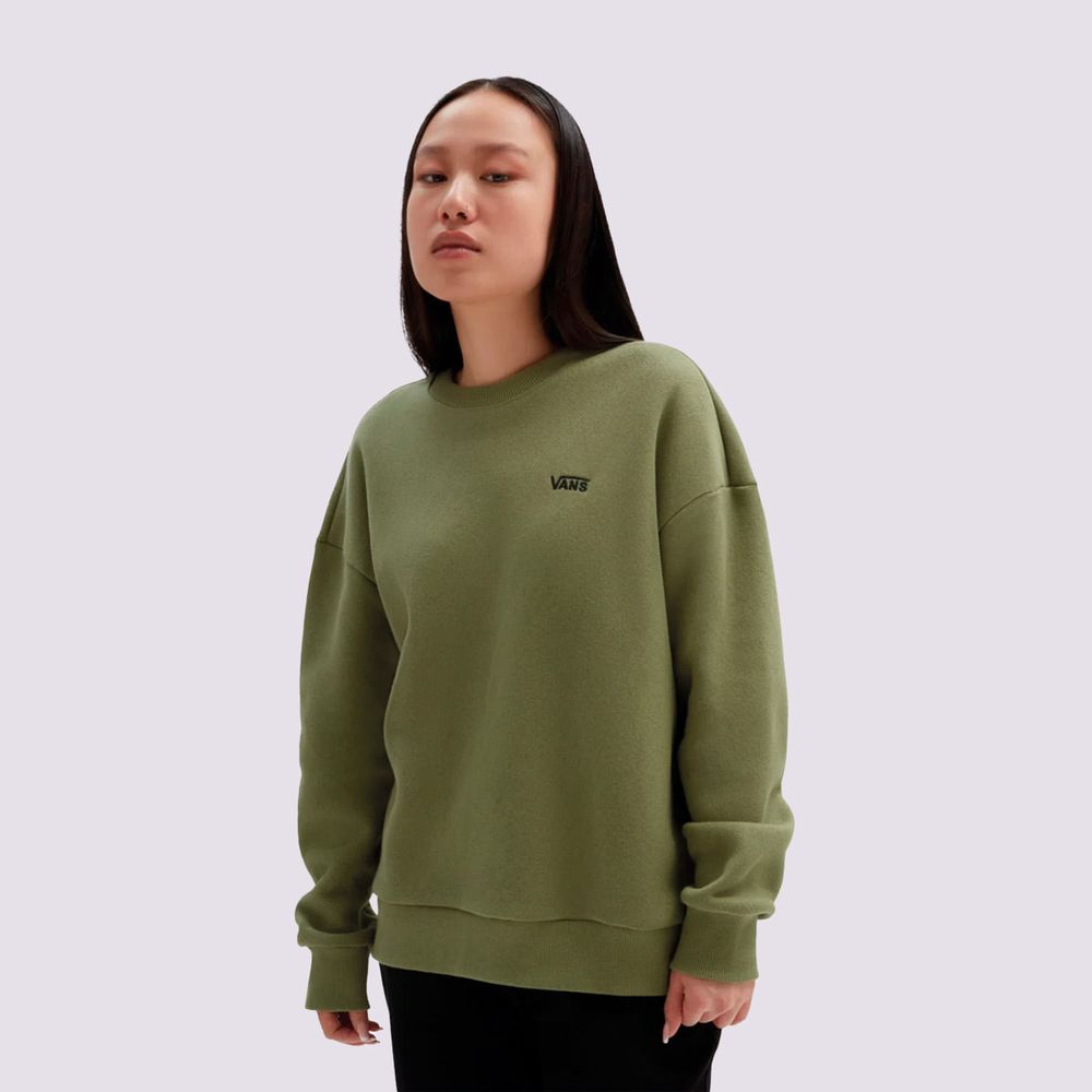Buzo-Cuello-Redondo-Verde-Comfycush-Essential-Crew-Mujer-Vans
