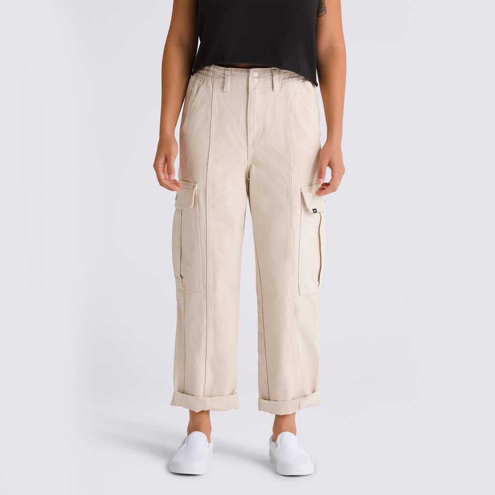 Pantalon-Elastico-Crema-Sidewalk-Mujer-Vans