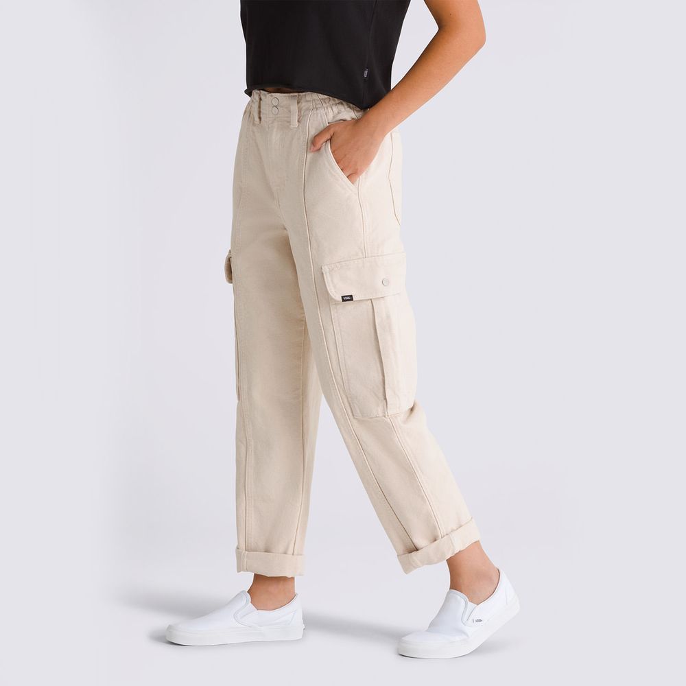 Pantalon-Elastico-Crema-Sidewalk-Mujer-Vans