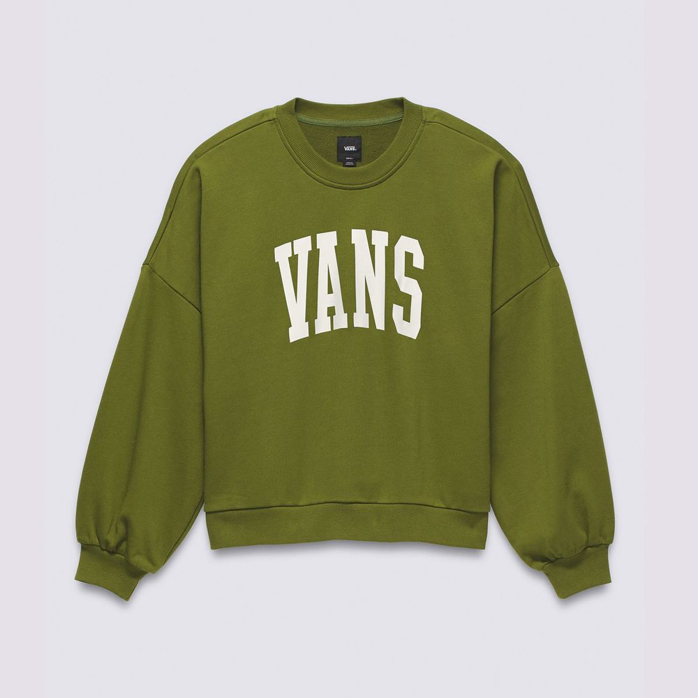 Buzo-Cuello-Redondo-Verde-Stadium-Loose-Crew-Mujer-Vans